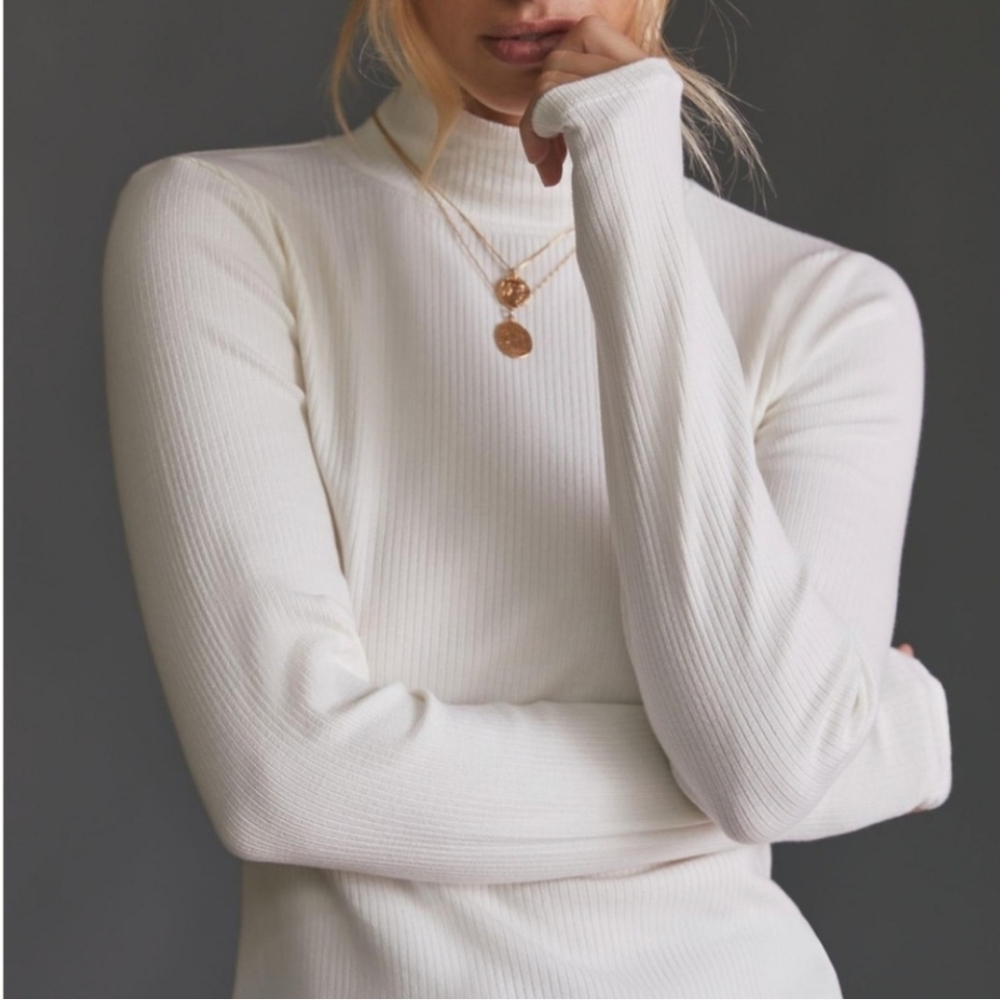 Anthropologie White Long Sleeve Tee - Picture 11 of 11